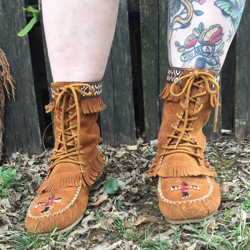 Rare thunder bird moccasins